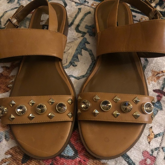 Nine West Brown Studded Sandals - Picture 1 of 6